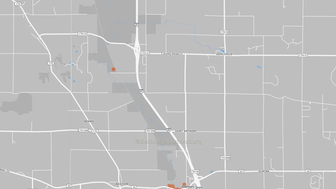 Bike Grade map of 53002, WI
