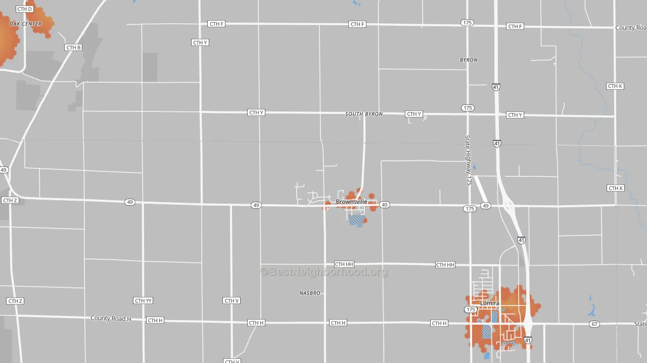 Bike Grade map of 53006, WI