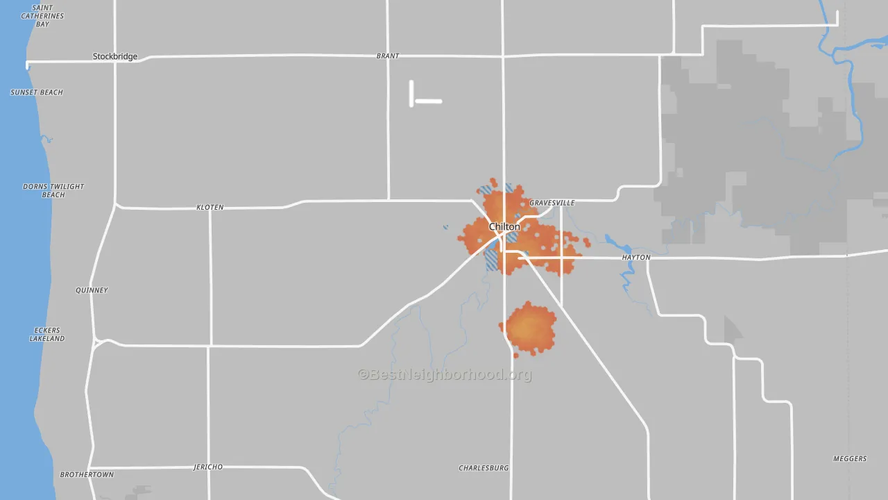 Bike Grade map of 53014, WI