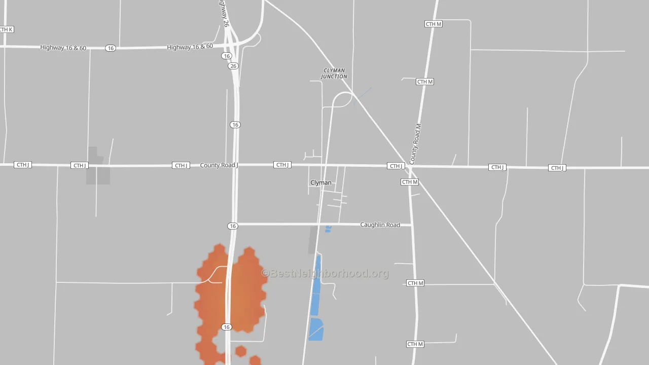 Bike Grade map of 53016, WI