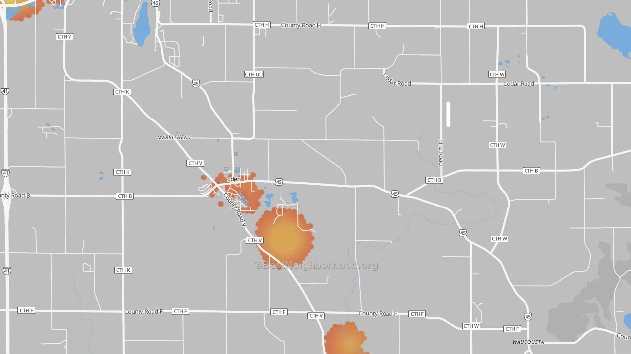 Bike Grade map of 53019, WI