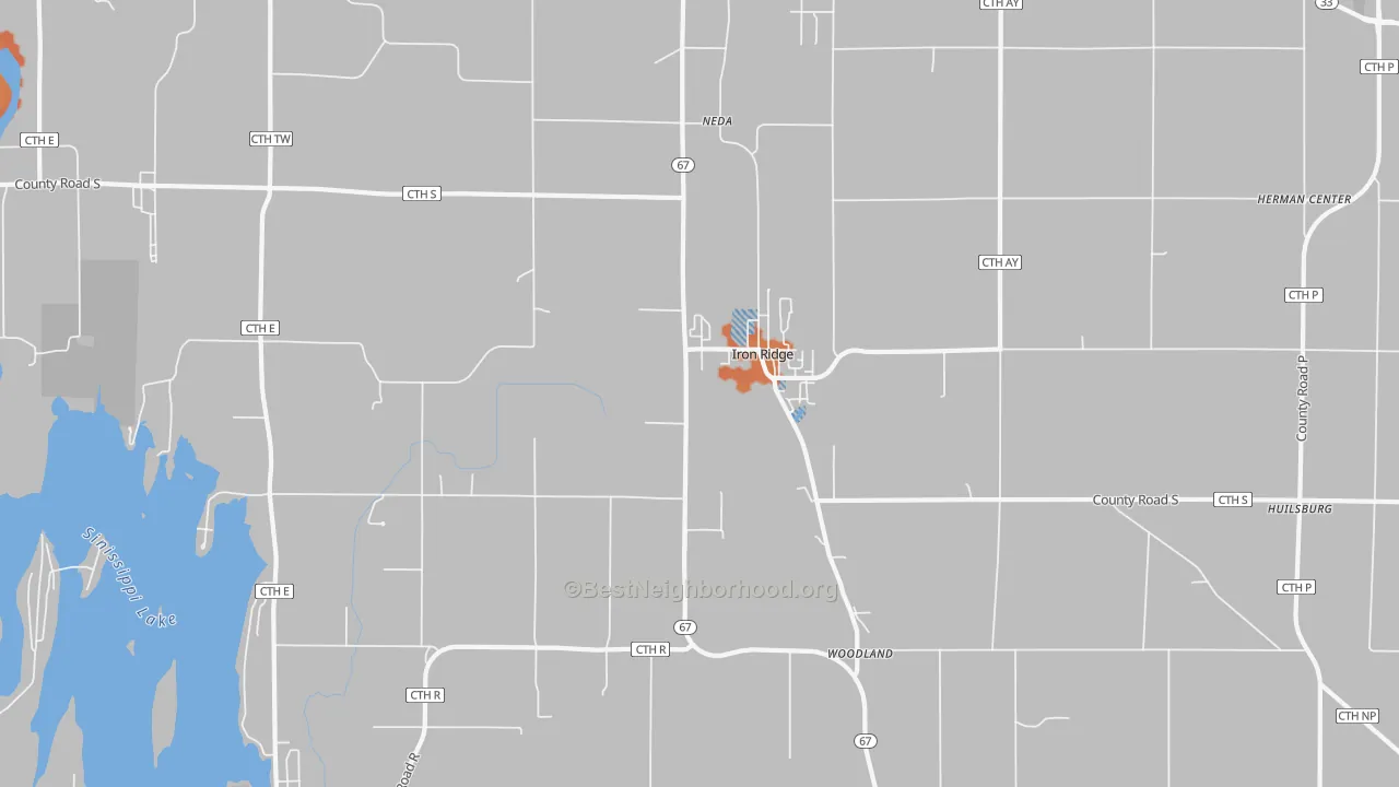 Bike Grade map of 53035, WI