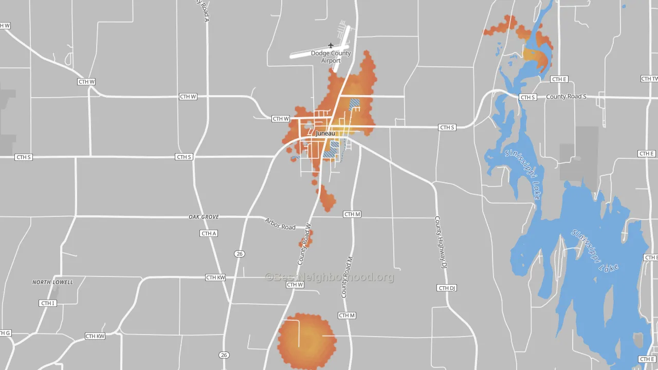 Bike Grade map of 53039, WI
