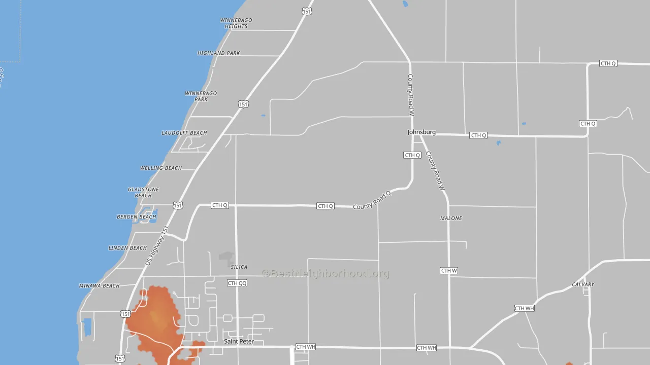 Bike Grade map of 53049, WI