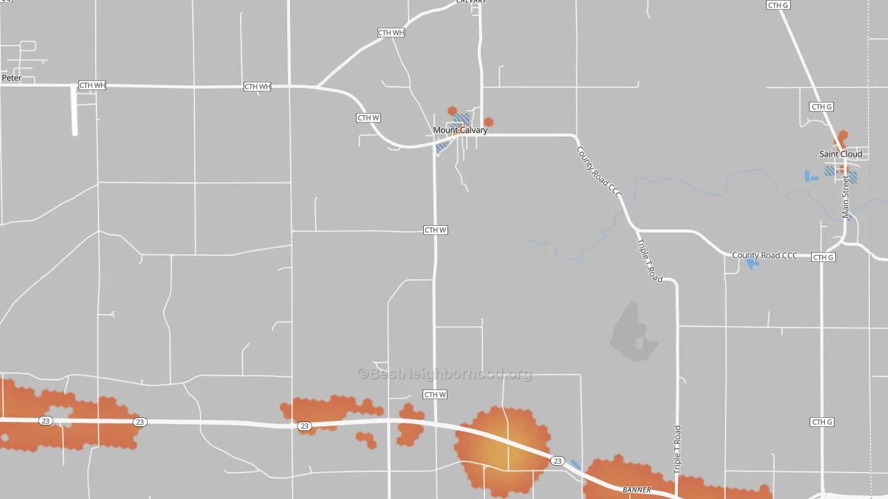 Bike Grade map of 53057, WI