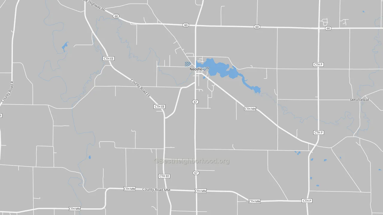 Bike Grade map of 53059, WI