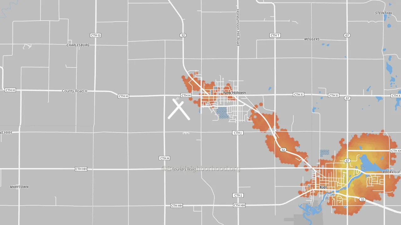 Bike Grade map of 53061, WI