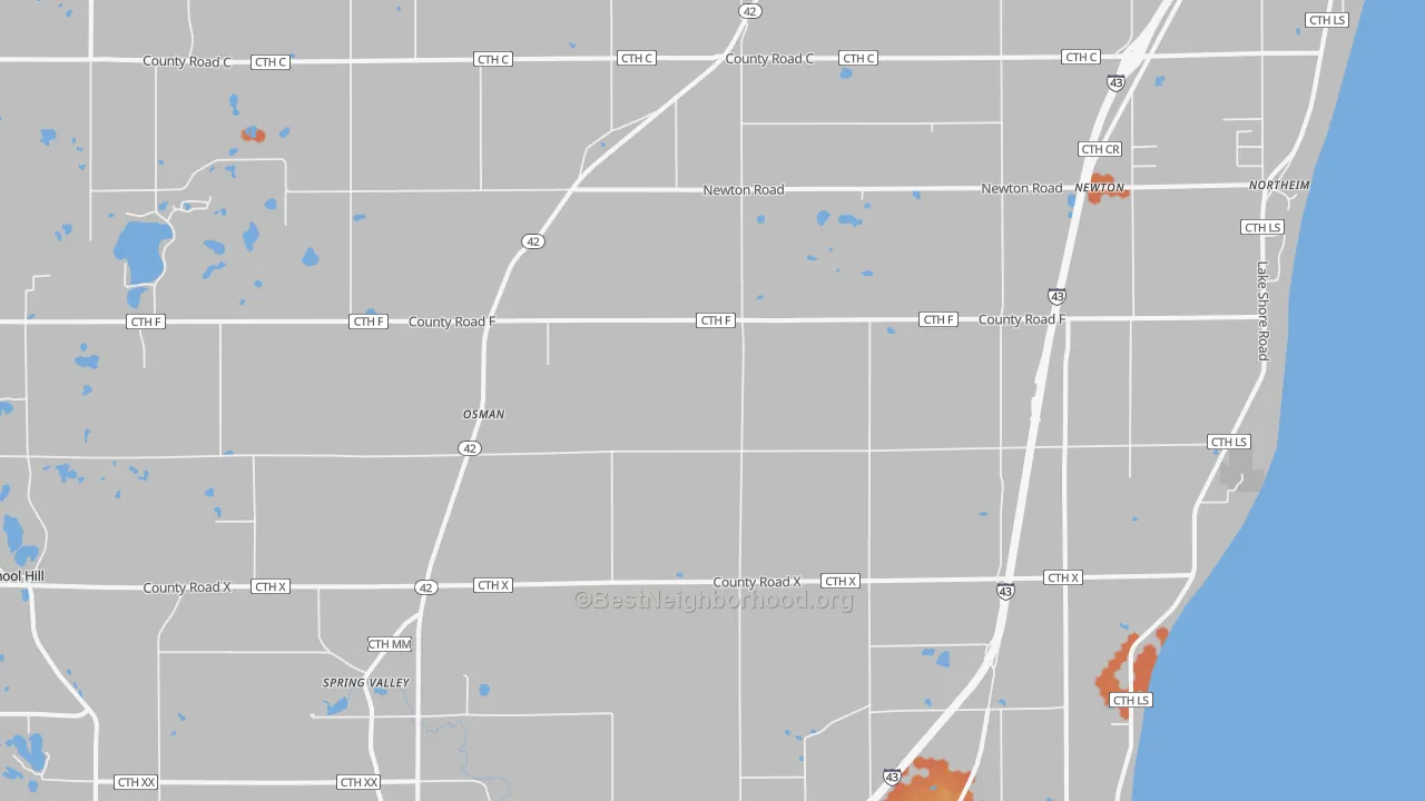 Bike Grade map of 53063, WI