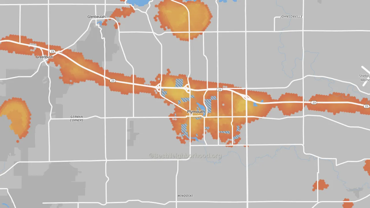 Bike Grade map of 53073, WI