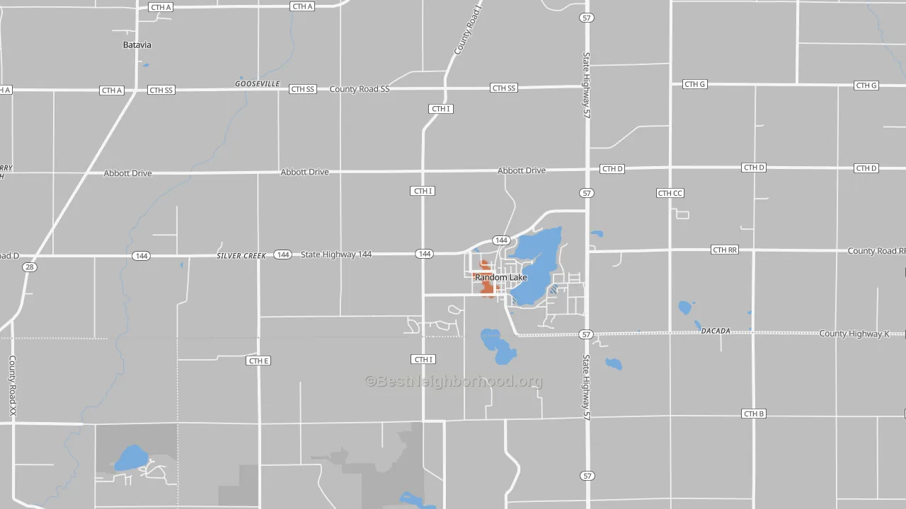 Bike Grade map of 53075, WI