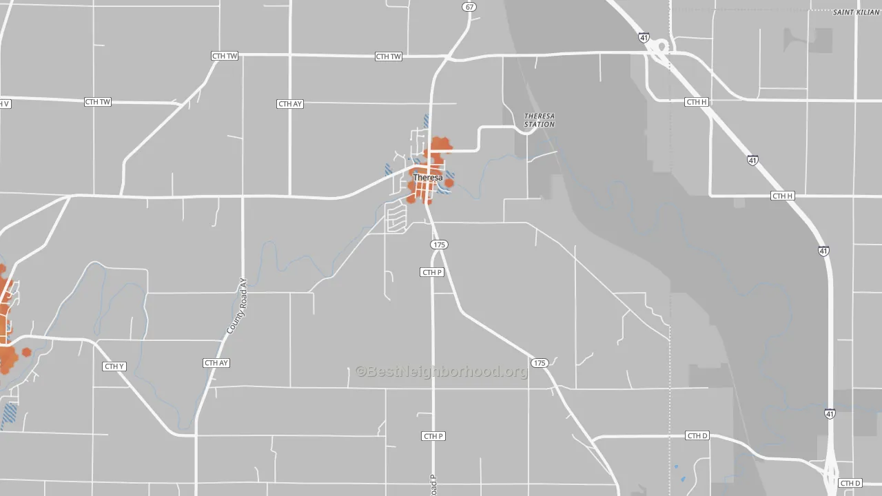 Bike Grade map of 53091, WI