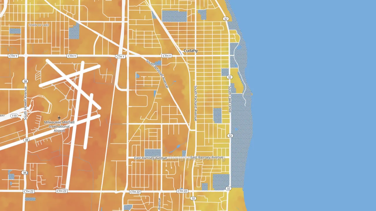 Bike Grade map of 53110, WI