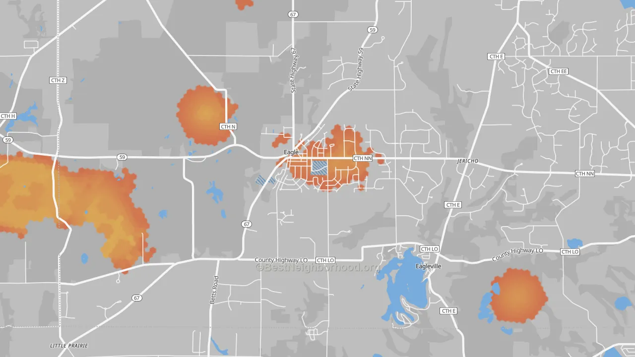 Bike Grade map of 53119, WI