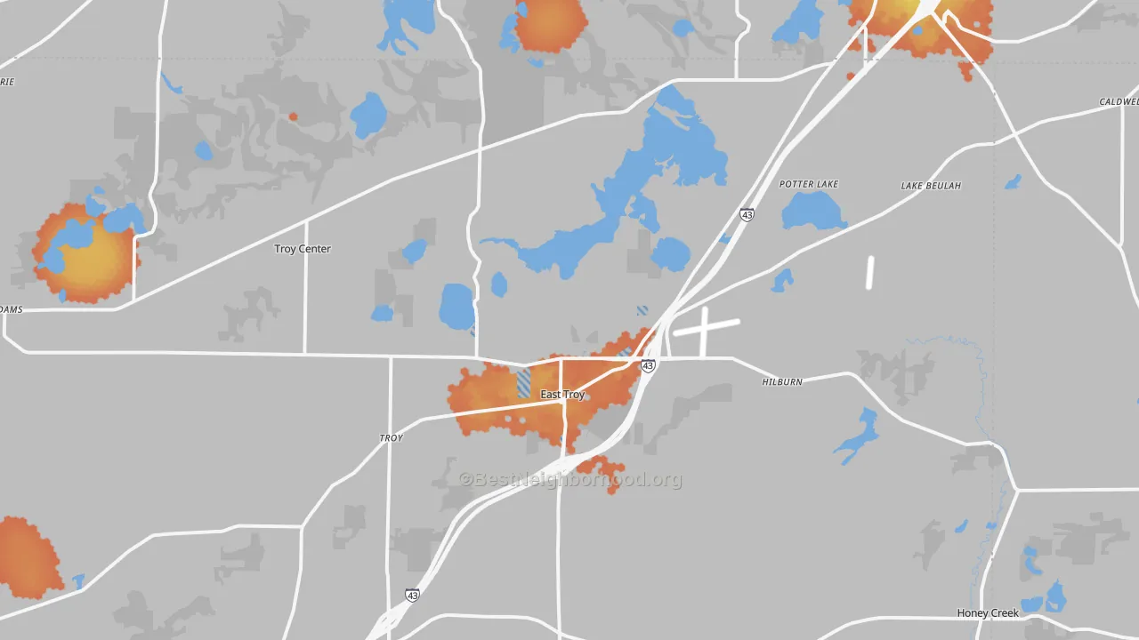 Bike Grade map of 53120, WI