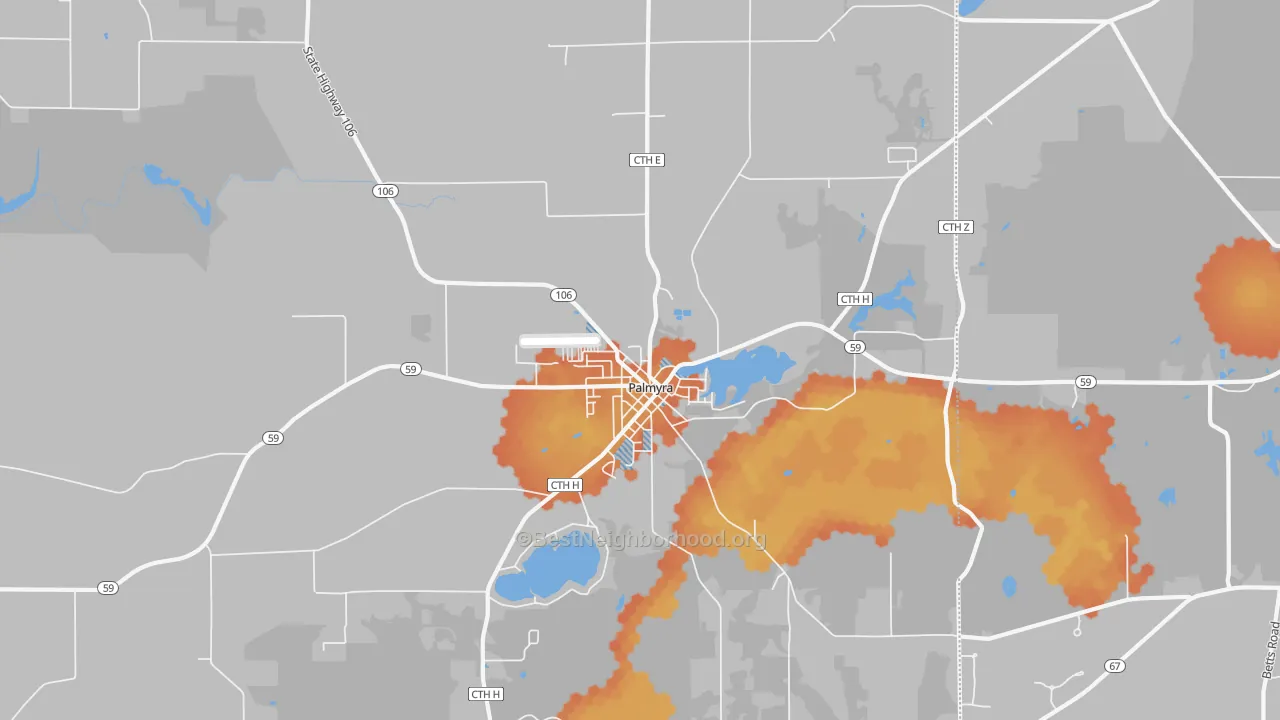 Bike Grade map of 53156, WI