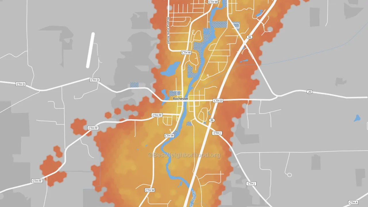 Bike Grade map of 53167, WI