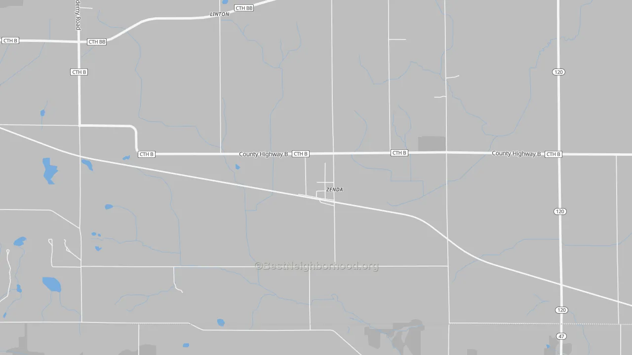Bike Grade map of 53195, WI