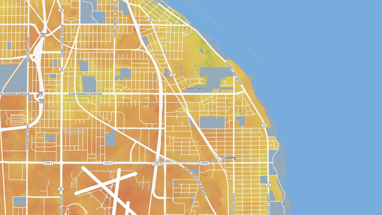 Bike Grade map of 53235, WI