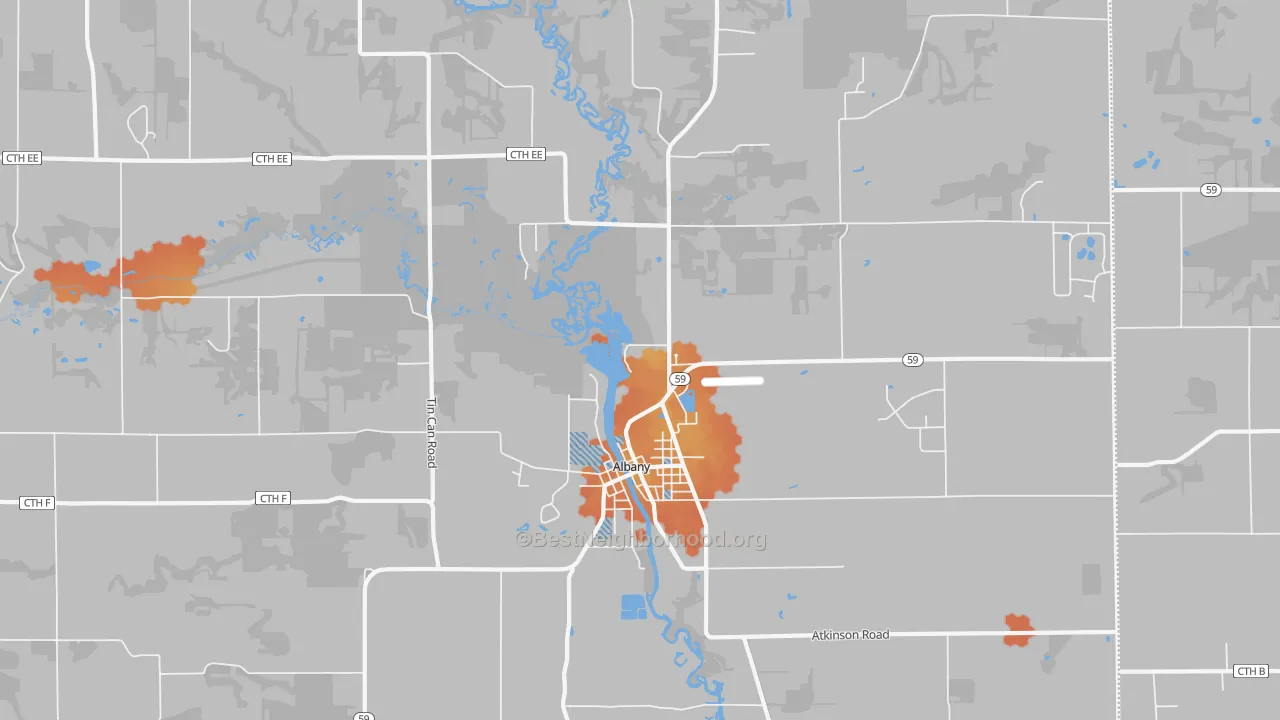 Bike Grade map of 53502, WI