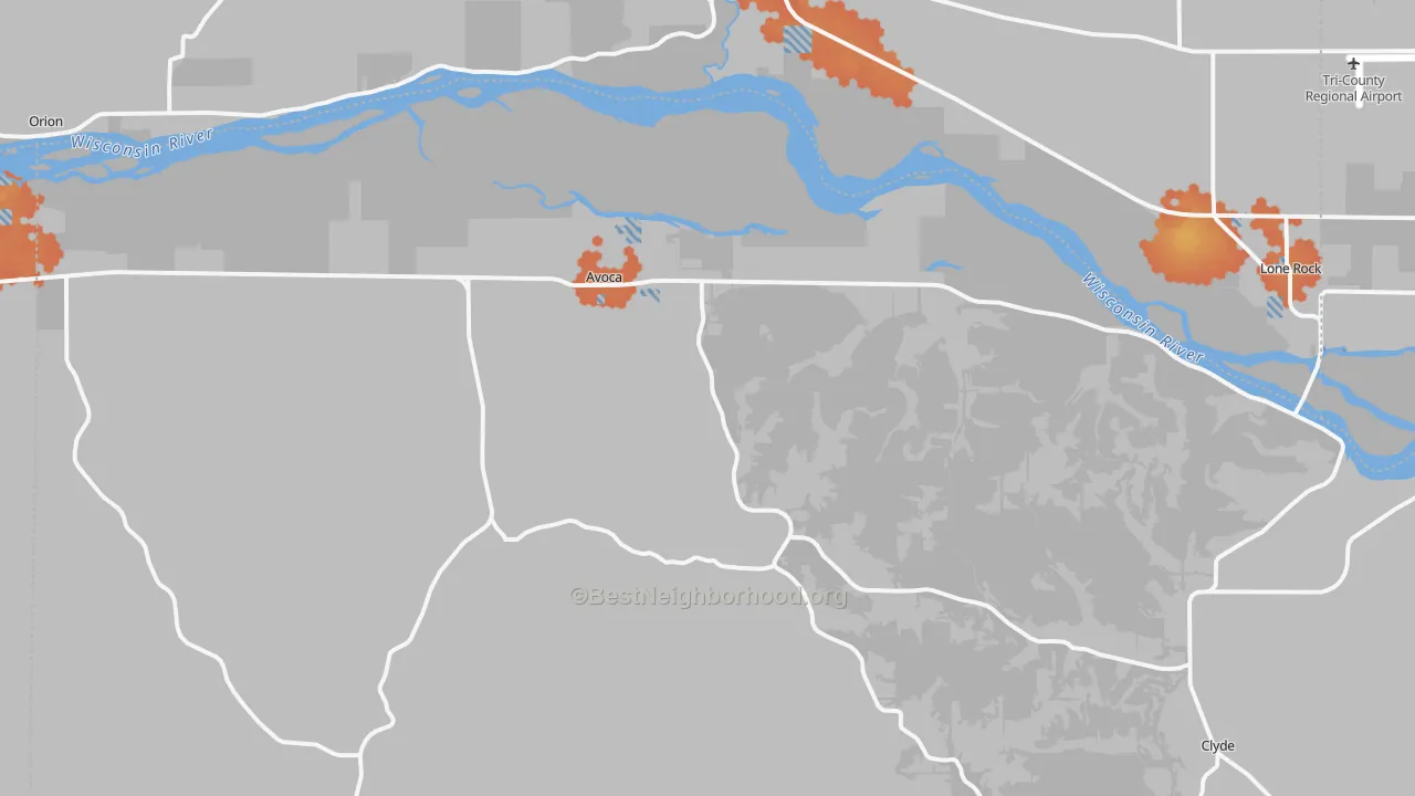 Bike Grade map of 53506, WI