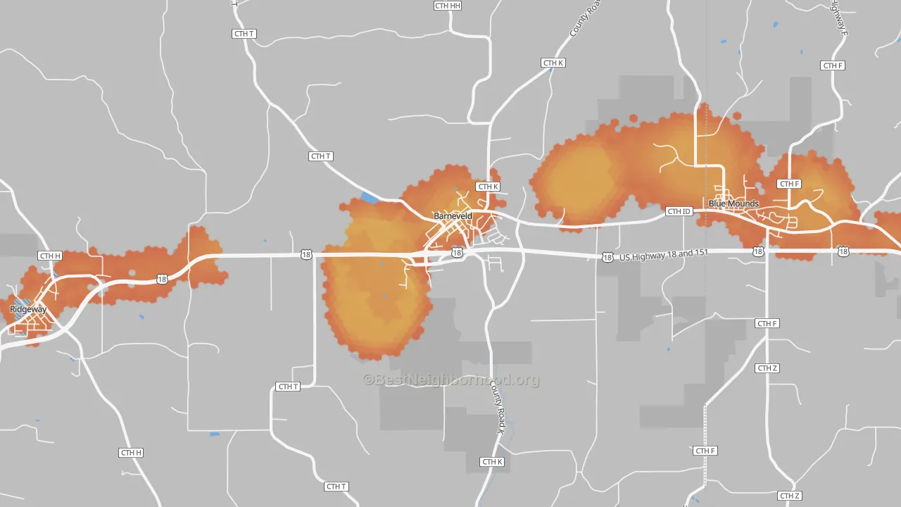 Bike Grade map of 53507, WI