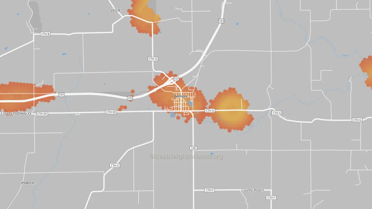 Bike Grade map of 53510, WI