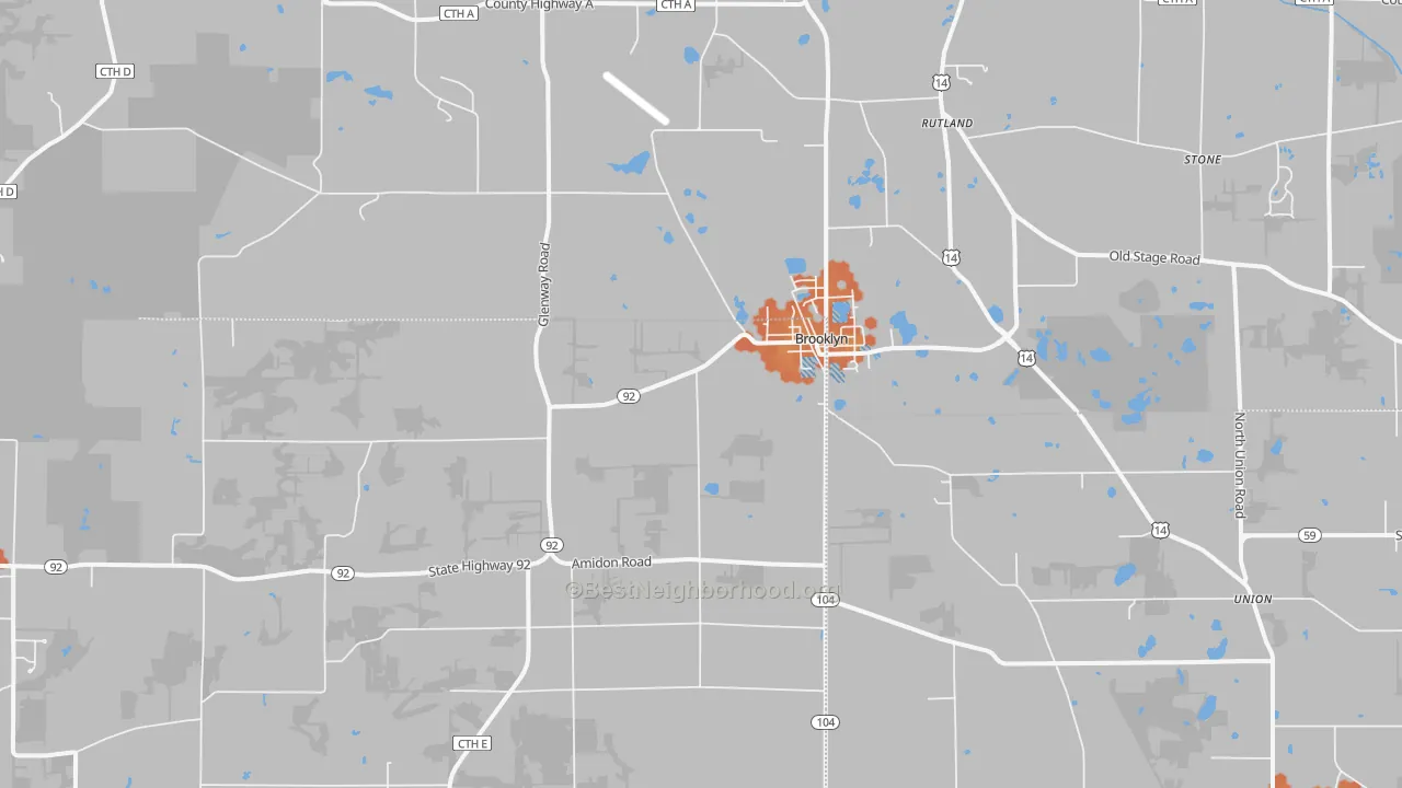 Bike Grade map of 53521, WI