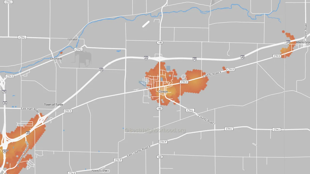 Bike Grade map of 53525, WI