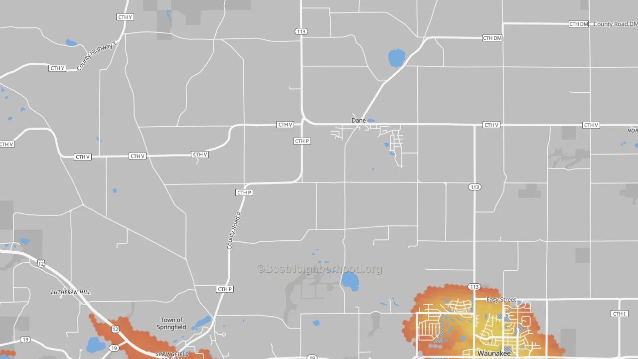 Bike Grade map of 53529, WI