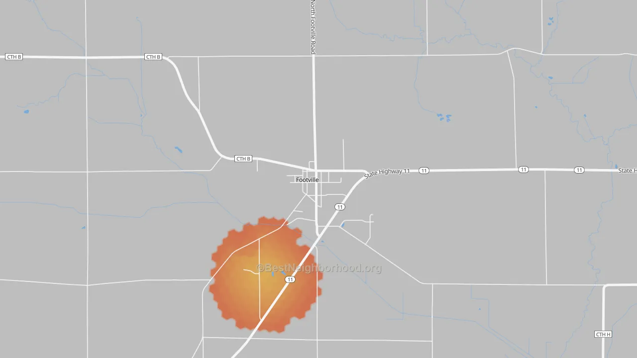 Bike Grade map of 53537, WI