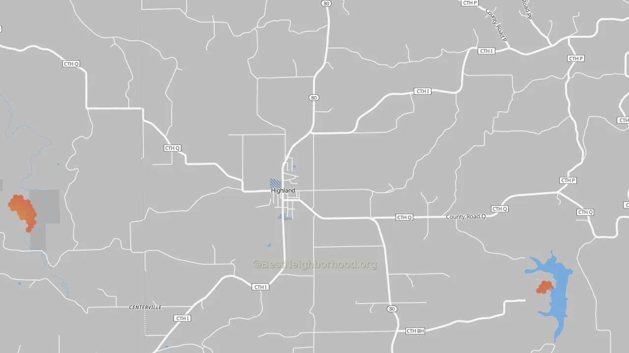 Bike Grade map of 53543, WI