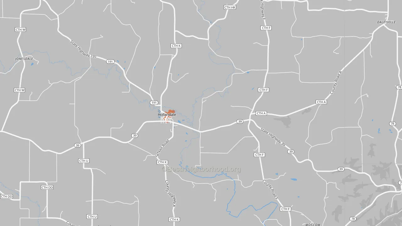 Bike Grade map of 53544, WI