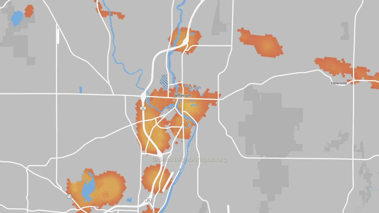 Bike Grade map of 53549, WI