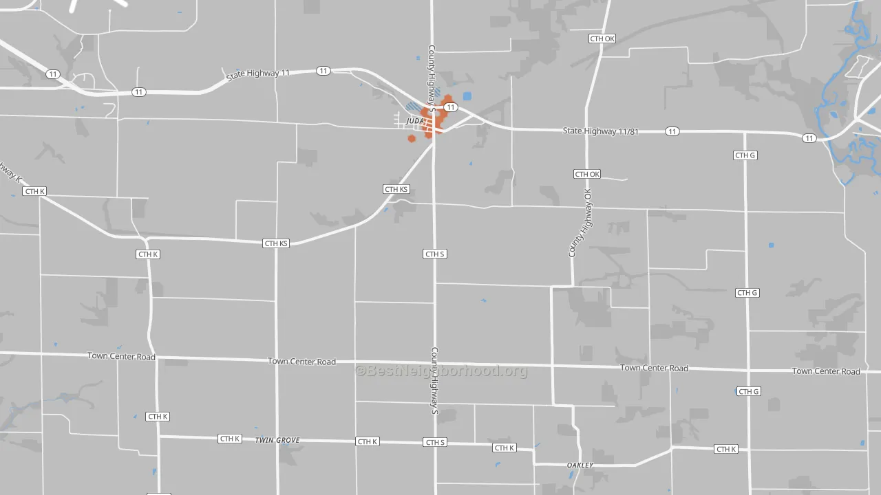 Bike Grade map of 53550, WI
