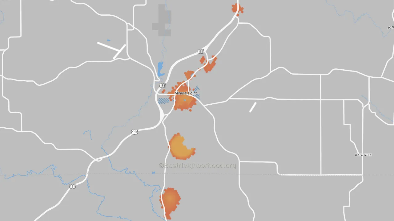 Bike Grade map of 53565, WI