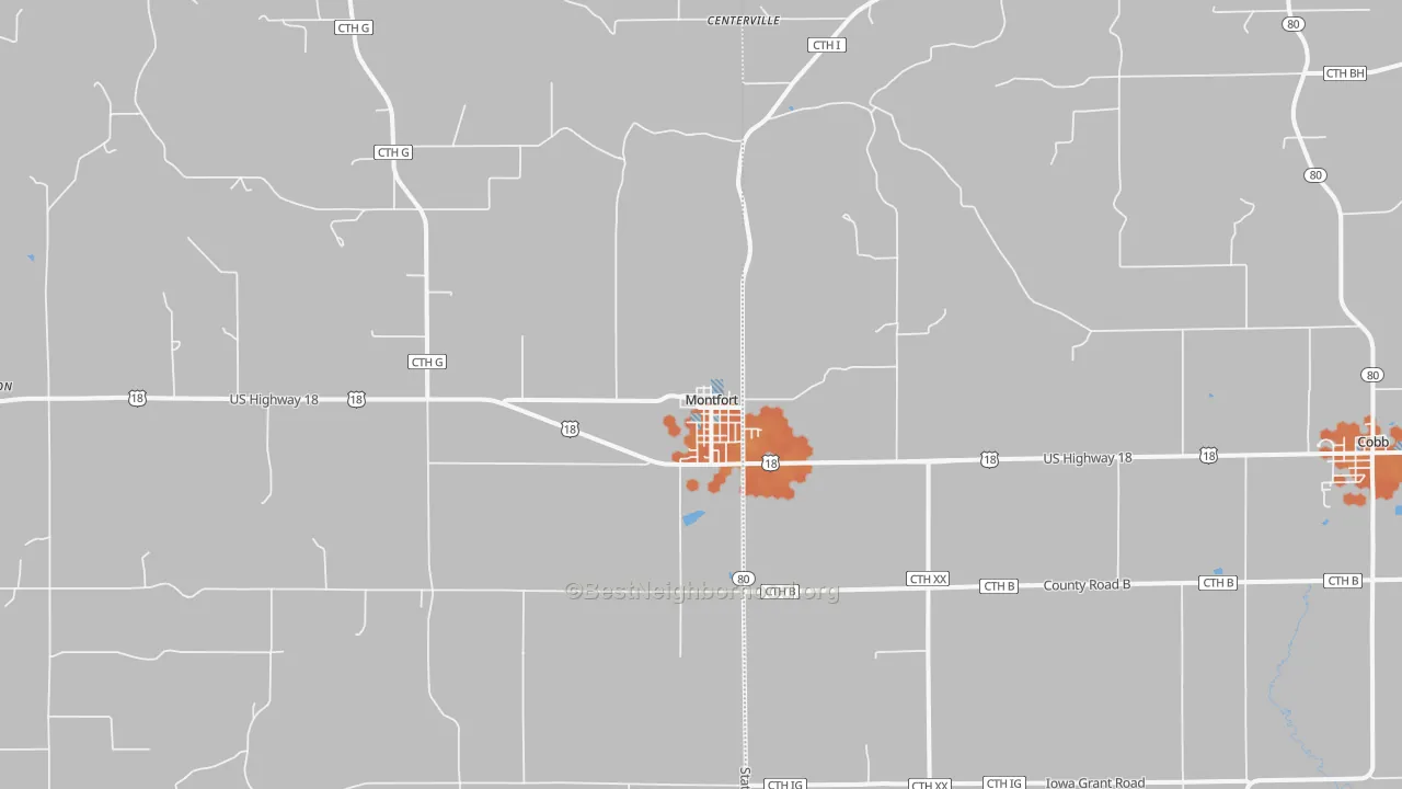 Bike Grade map of 53569, WI