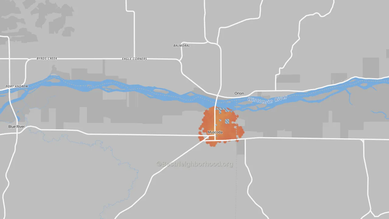 Bike Grade map of 53573, WI