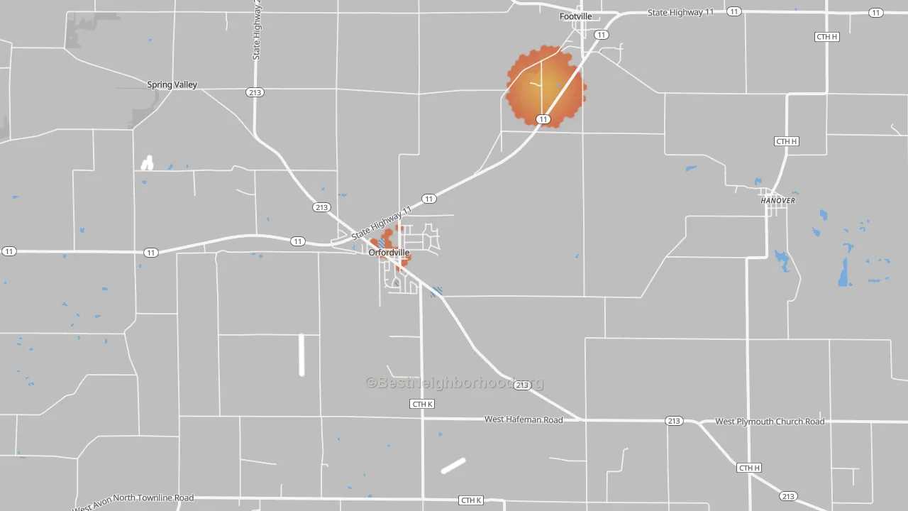 Bike Grade map of 53576, WI