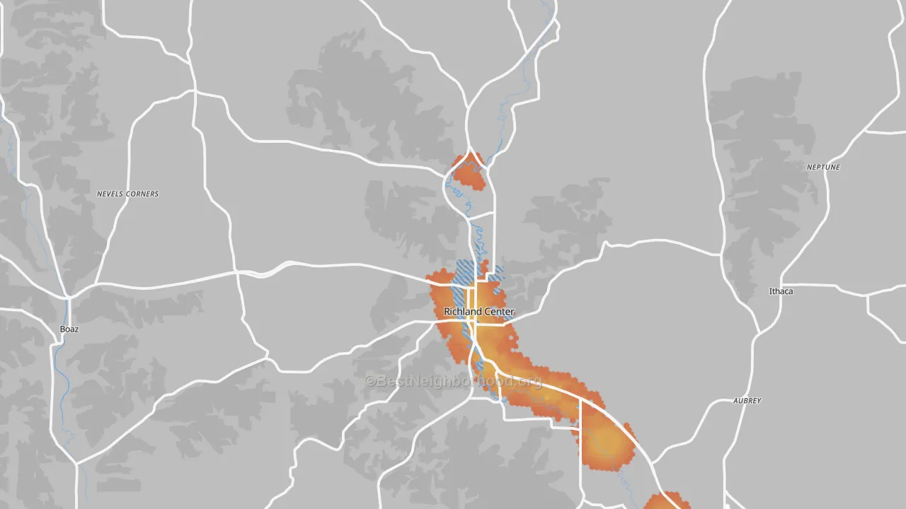 Bike Grade map of 53581, WI