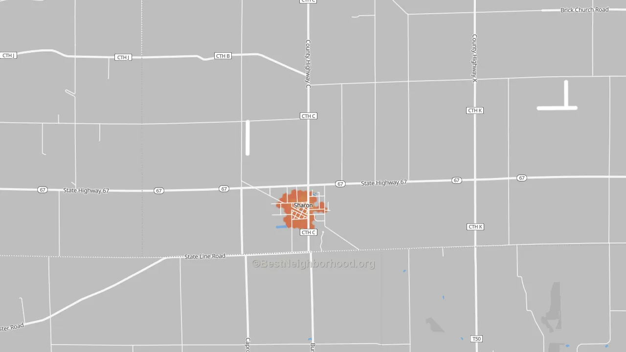 Bike Grade map of 53585, WI