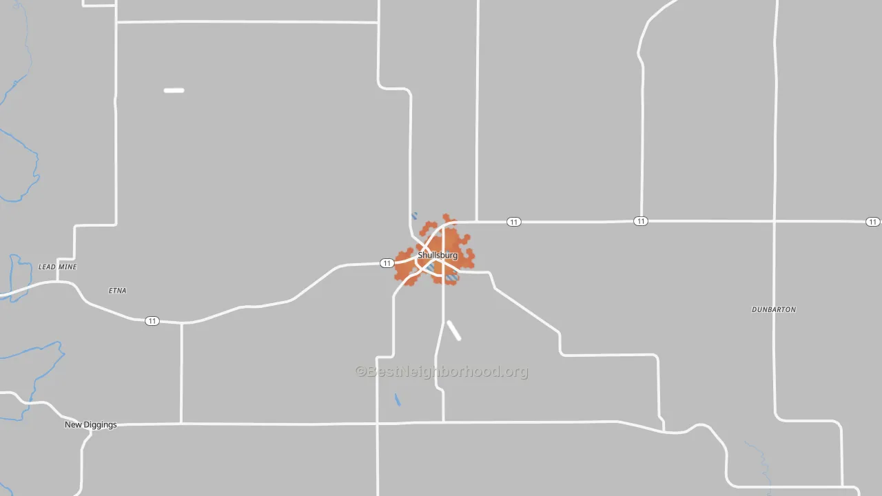 Bike Grade map of 53586, WI