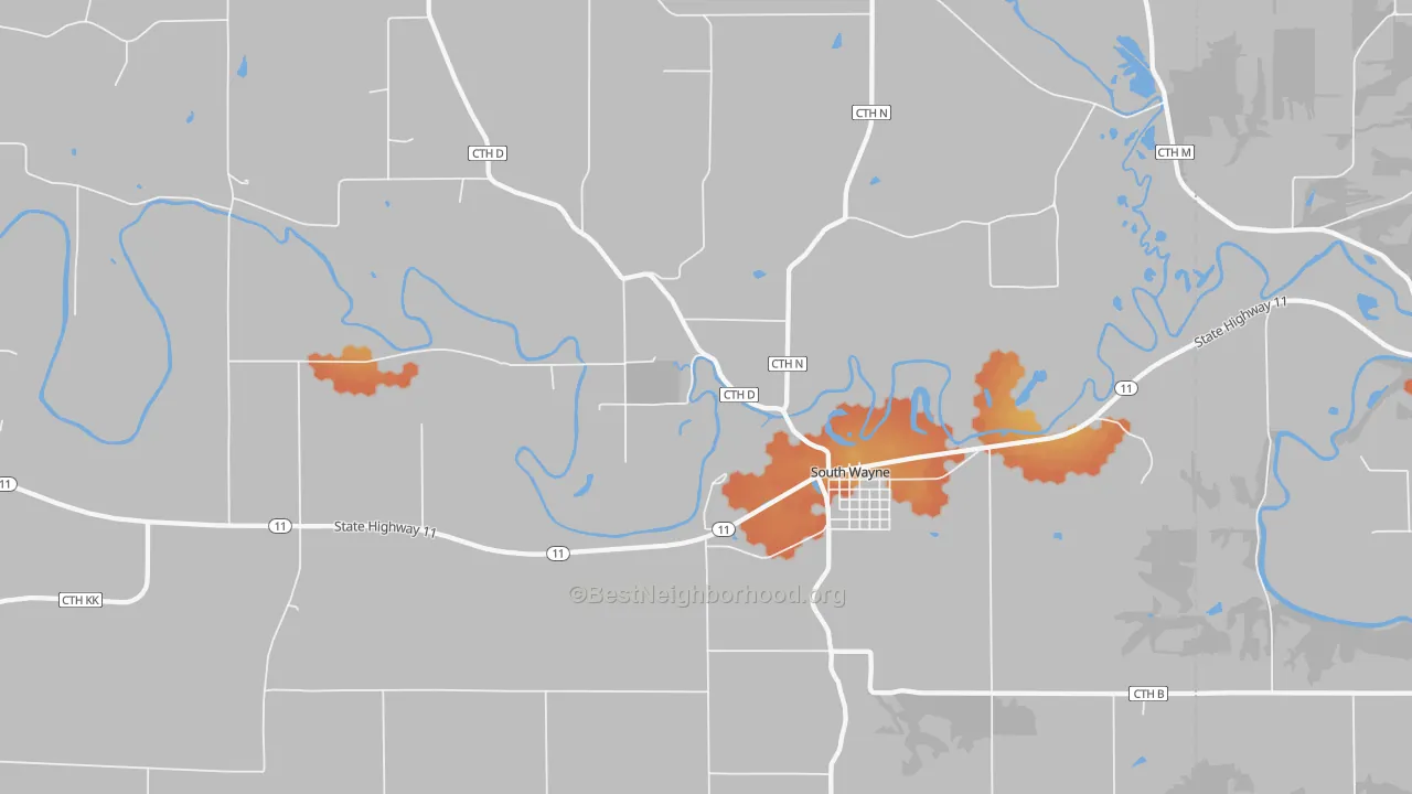 Bike Grade map of 53587, WI