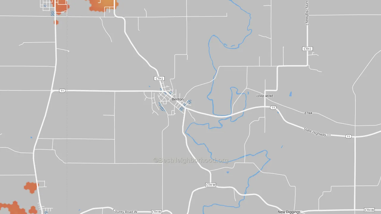 Bike Grade map of 53803, WI