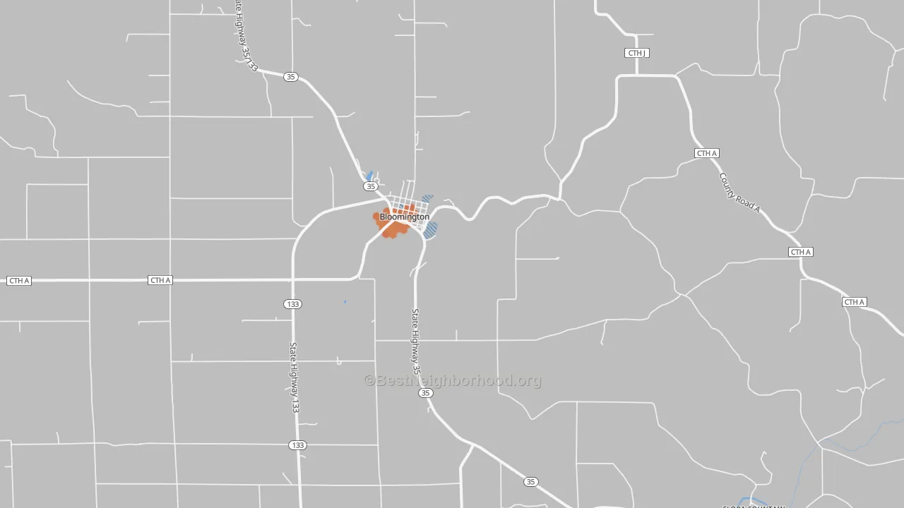 Bike Grade map of 53804, WI