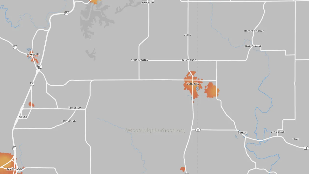 Bike Grade map of 53807, WI