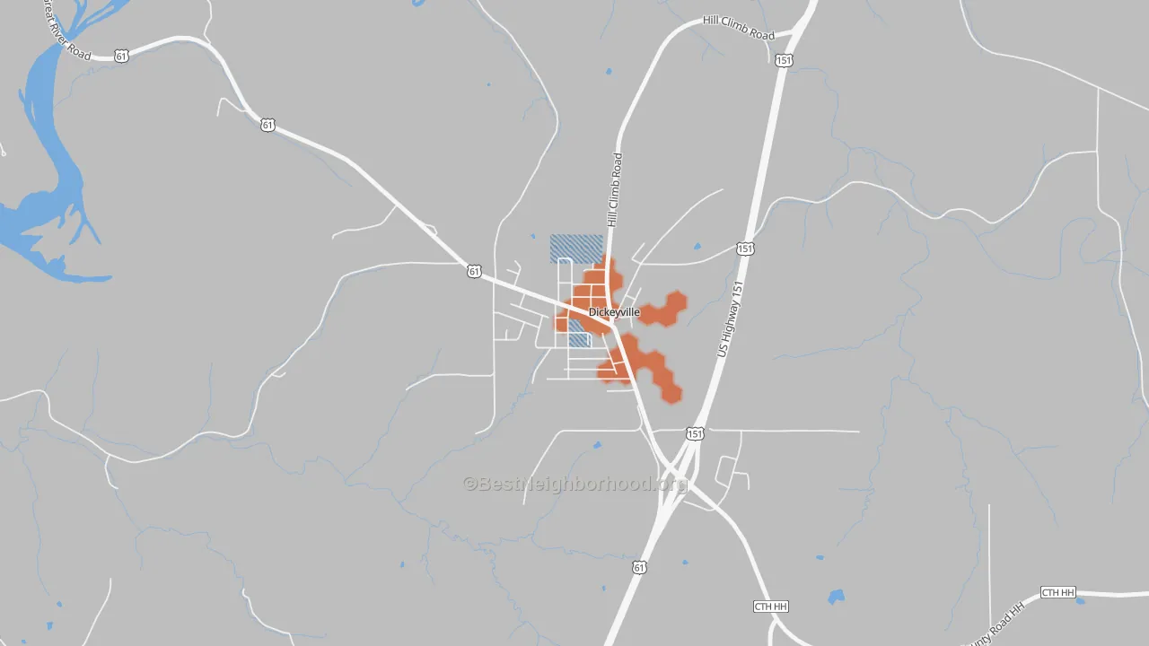 Bike Grade map of 53808, WI