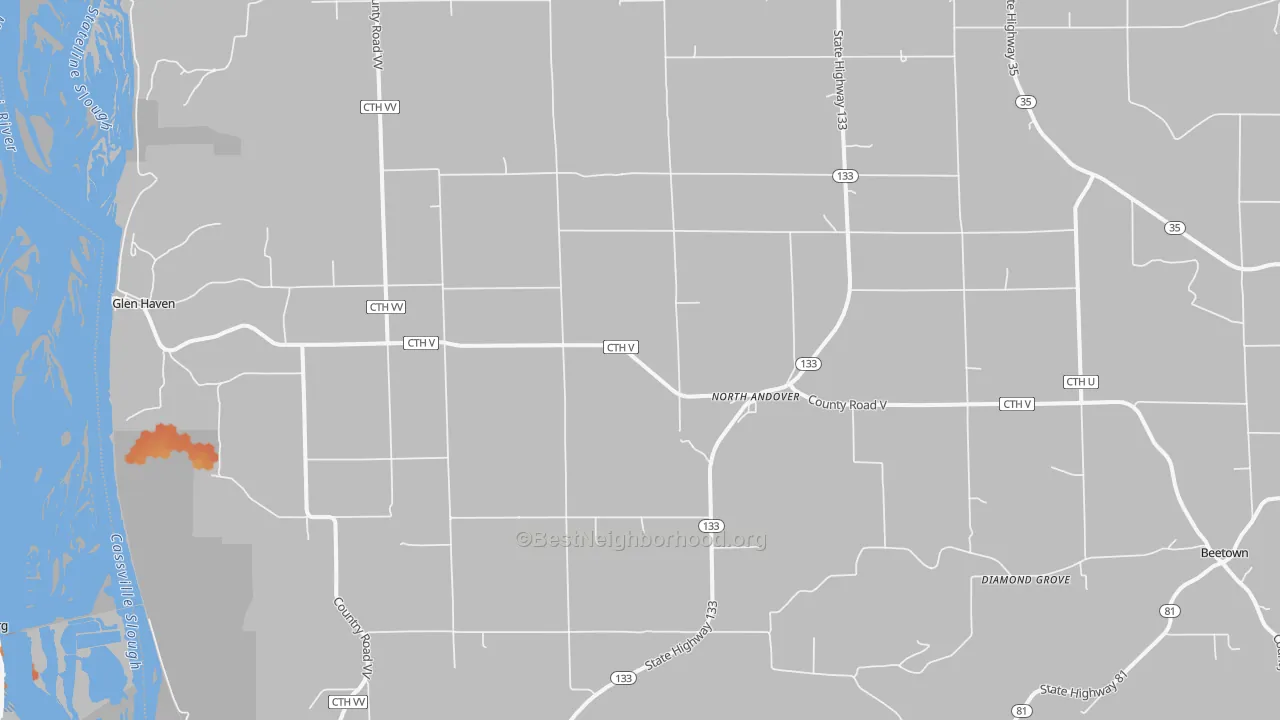 Bike Grade map of 53810, WI