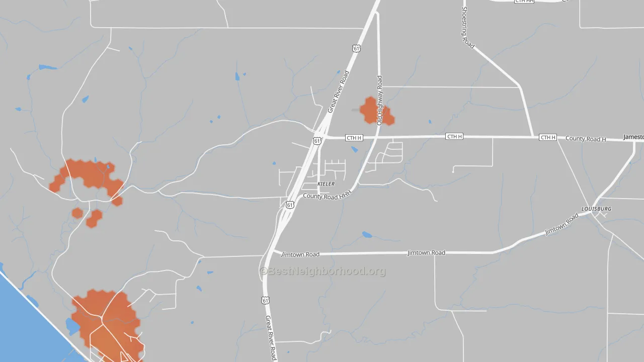 Bike Grade map of 53812, WI
