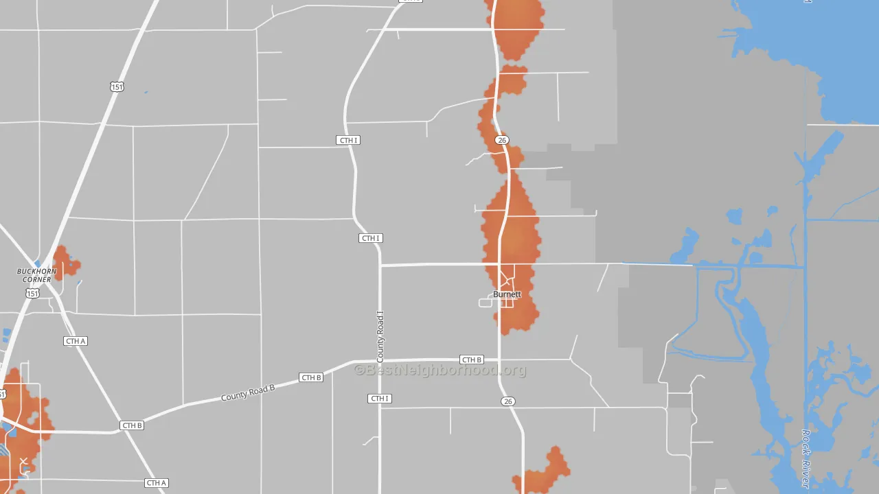 Bike Grade map of 53922, WI