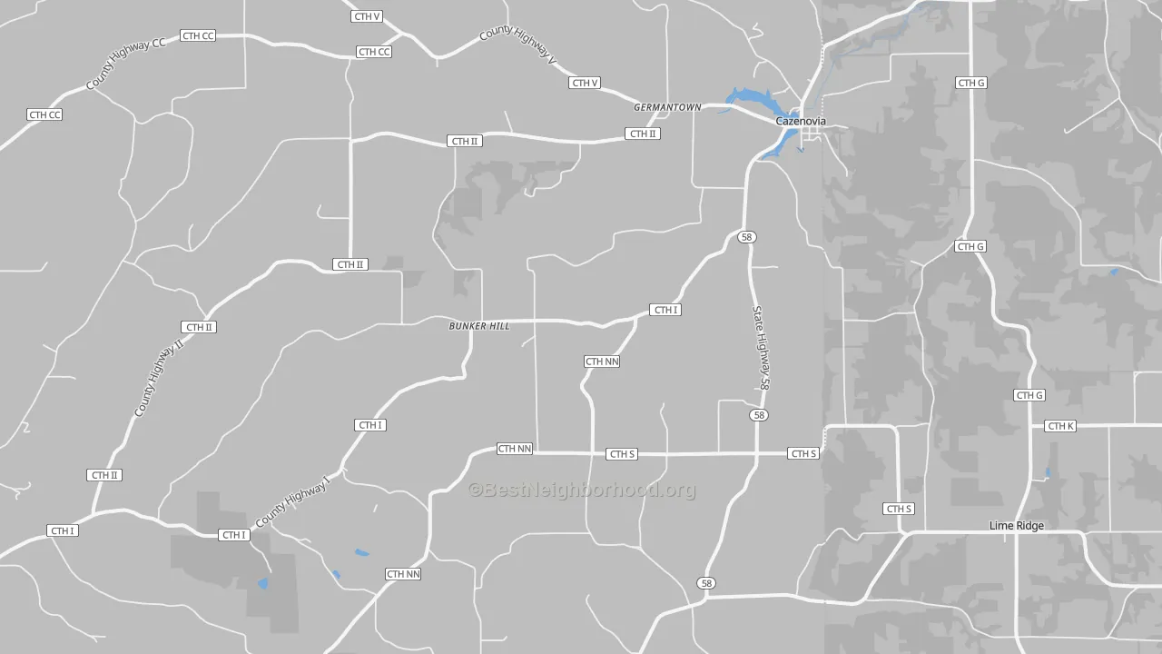Bike Grade map of 53924, WI